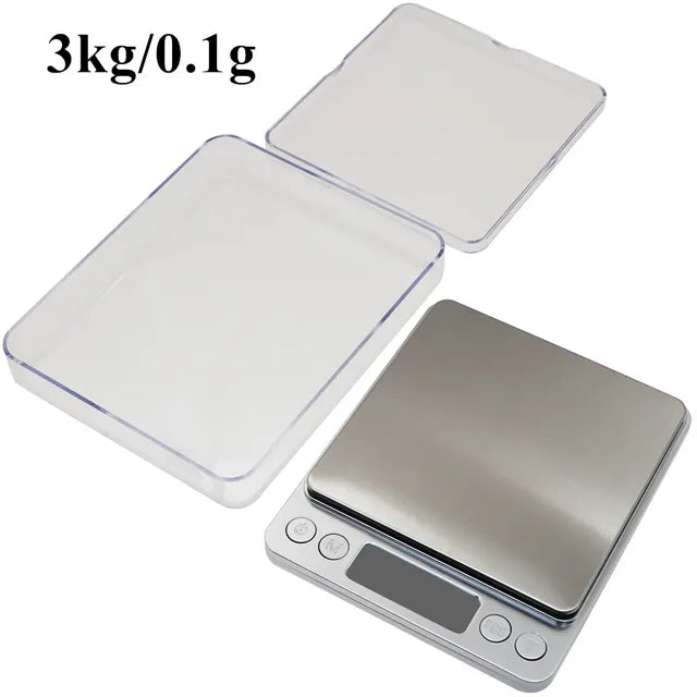 3Kg/500G 0.01G Digital Kitchen Scale Precision Scales Jewelry Weighing for Food Diet Postal Balance Measuring LCD Electronic