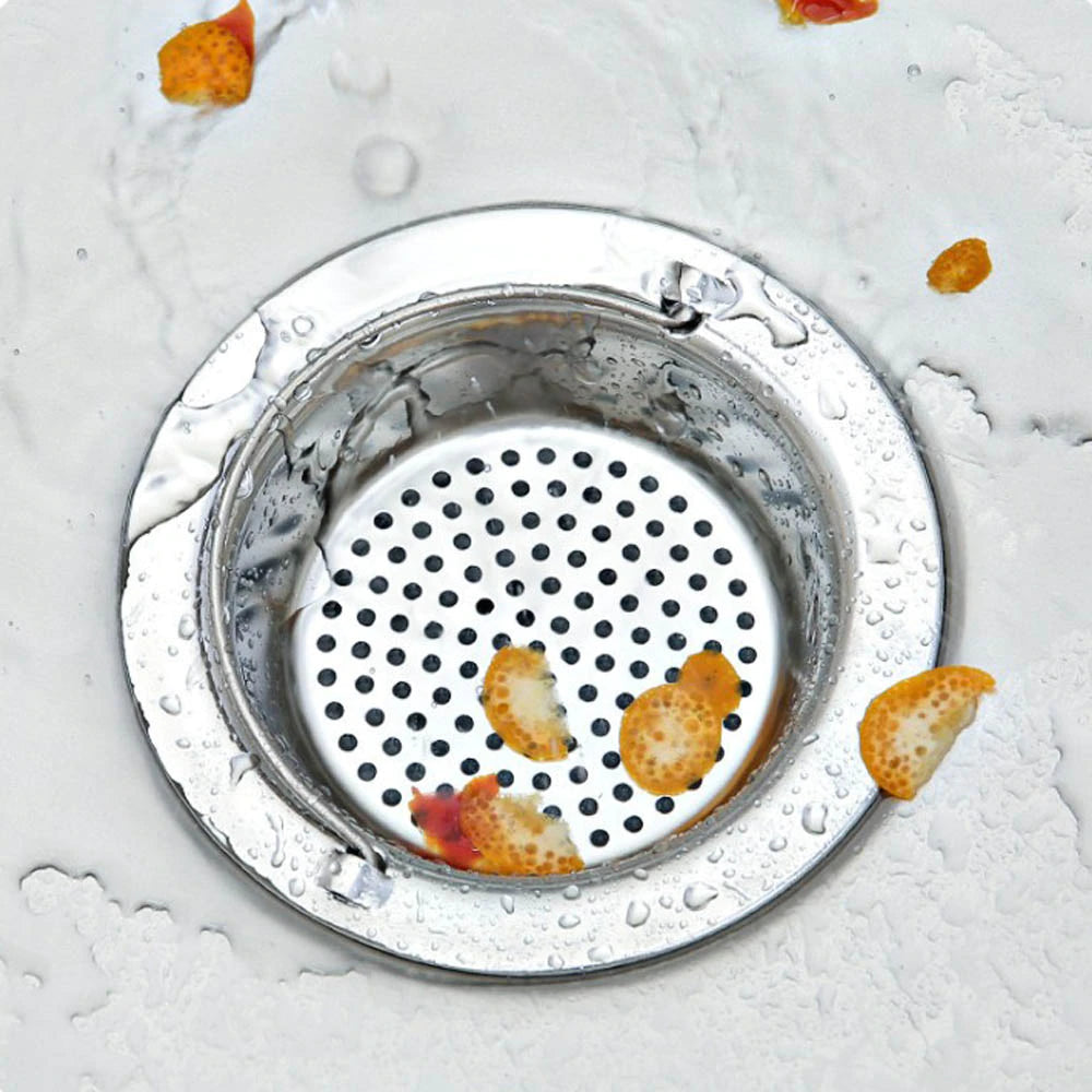 1PC Stainless Steel Kitchen Sink Strainer Sewer Bathroom Shower Hair Filter Basket Anti-Blocking Cleaning Accessories