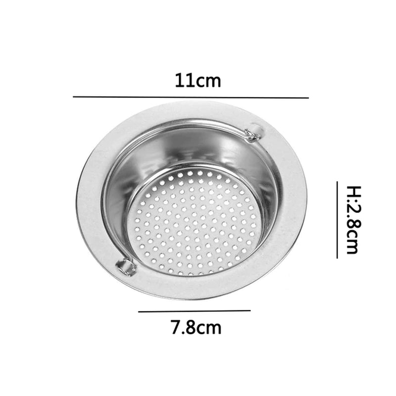 1PC Stainless Steel Kitchen Sink Strainer Sewer Bathroom Shower Hair Filter Basket Anti-Blocking Cleaning Accessories