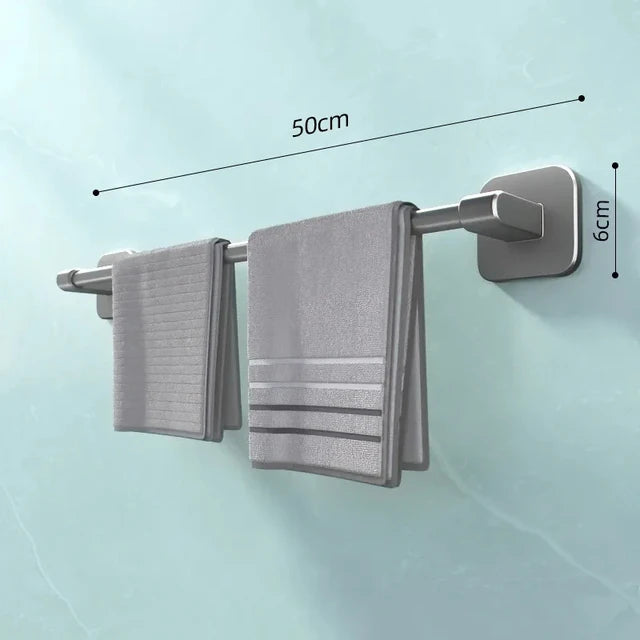 Non Perforated Suction Cup Wall Mounted Towel Rack, Bathroom Storage Rack, Bathroom Horizontal Bar Towel Rack